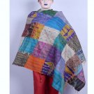 Beautiful Handmade Indian Sari Silk Shawl Designer Shawl / Scarf / Wraps Kantha