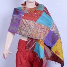 Indian Beautiful Handmade Designer Sari Silk Shawl / Scarf / Wraps Shawl Kantha