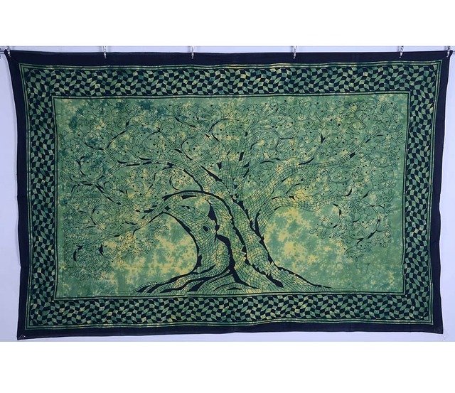 Indian Beautiful Tree Of LifeTwin Bedspread Wall Hanging Home Decor Tapestry