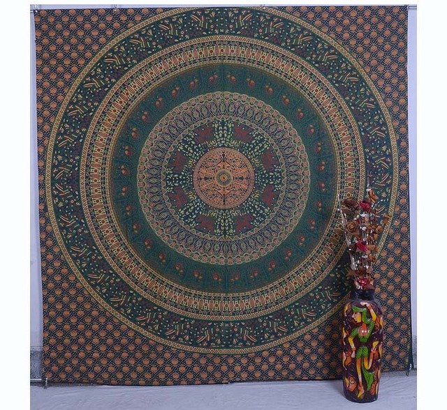 Indian Bird Mandala Bedspread Bohemian Hippie Throw Decor Wall Hanging Tapestry