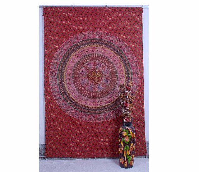 Indian Elephant Mandala Hippie Wall Hanging Psychedelic Throw Ethnic Tapestry