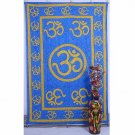 Indian Blue Wall Hanging Tapestries Maditation Hippie Bedspread Om Mandala Yoga