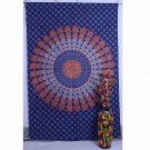 Indian Beautiful Peacock Mandala Hippe Hop Bedspread Twin Wall Hanging Tapestry