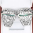 2PCS 2017 2018 Philadelphia Eagles LII Super Bowl Championship rings WENTZ + FOLES Size 11