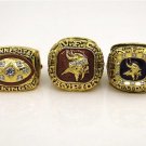 A Set 1973 1974 1976 Minnesota Vikings NFC Championship rings size 11