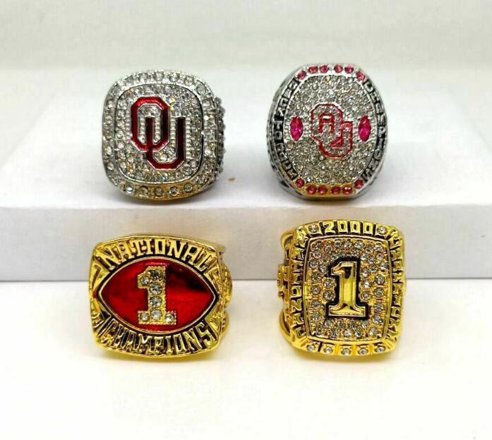 A Set 1985 2000 2015 2016 Oklahoma Sooners Championship rings Size 11 ...