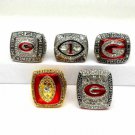 A set 2002 2003 2005 2005 2017 Georgia Bulldogs National Championship rings Size 11 US Solid