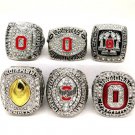 A set 2002 2005 2010 2014 Ohio State Buckeyes Big Ten Championship rings Size 11 US Back Solid