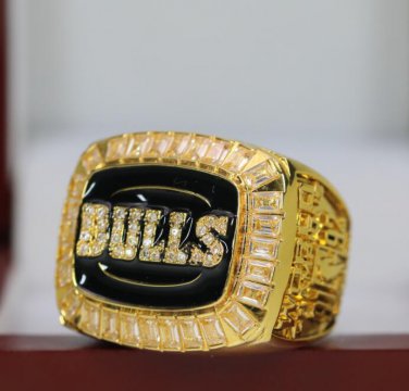 Size 9 Chicago Bulls 1992 Jordan Basketball Championship Copper ring with Wooden Box