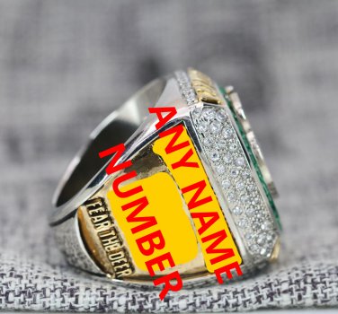 Custom Name & Number for 2021 Milwaukee Bucks National Basketball Championship Ring Size 7-15