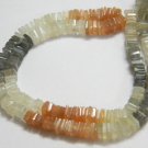 Multi Moonstone Square Heishi Cut Beads 16 inch strand 5.5- 6 mm approx