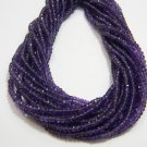 AAA Quality African Amethyst Micro Faceted Roundell 14 inch strand 3 - 3.5 mm approx