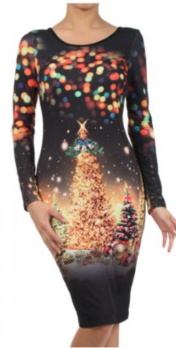 Christmas Tree Holiday Bodycon Dress
