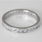 2.5MM STERLING SILVER CHANNEL SET ROUND CUT CZ ETERNITY RING SIZE S *IMPERFECT*