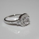 STERLING SILVER 5MM 0.50CT SOLITAIRE CZ ART DECO STYLE RING 