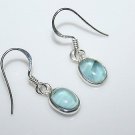 HANDCRAFTED STERLING SILVER 8MM X 6MM APATITE SMALL OVAL DROP EARRINGS