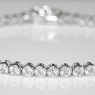 3MM STERLING SILVER BEZEL SET ROUND CUT CZ TENNIS BRACELET 