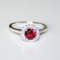 STERLING SILVER 5MM 0.50CT RUBY CZ MICRO SET SOLITAIRE RINGÂ