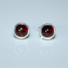 6MM 925 STERLING SILVER DARK BALTIC AMBER BEZEL SET EARRINGS
