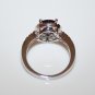 STERLING SILVER 9MM X 6MM 1.5CT PEAR CUT AMETHYST CZ SOLITAIRE RING SIZE K 1/2Â