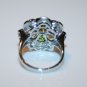 STERLING SILVER BLUE TOPAZ, PERIDOT, AMETHYST & CITRINE GEMSTONE RING SIZE J1/2Â