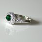 STERLING SILVER 4MM 0.25CT EMERALD CZ MICRO SET SOLITAIRE RINGÂ