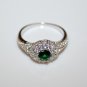 STERLING SILVER 4MM 0.25CT EMERALD CZ MICRO SET SOLITAIRE RINGÂ