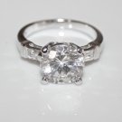 STUNNING STERLING SILVER 8MM 2CT ROUND CUT CZ SOLITAIRE RING  