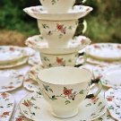ROYAL TUSCAN c1920’S ART DECO HANDPAINTED FLORAL SET 4 CUPS, 6 SAUCERS, 9 PLATES