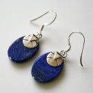 HANDCRAFTED STERLING SILVER AND LAPIZ LAZULI DROP GEMSTONE EARRINGS