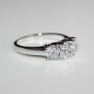 STERLING SILVER 6MM 1.75CT ROUND CUT CZ TRILOGY RING  