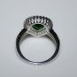 STERLING SILVER 10MM X 8MM 2CT EMERALD CZ SOLITAIRE RING SIZE UK L US 5 1/2Â