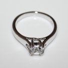 STERLING SILVER 4.5MM 0.40CT PRINCESS CUT CZ SOLITAIRE RING 