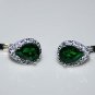 STERLING SILVER 3.50CT FACETED PEAR CUT EMERALD CZ EARRING & PENDANT SET&Acirc;&nbsp;