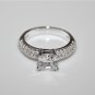 001 STERLING SILVER 7MM 1.6CT PRINCESS CUT CZ RING SIZE L&Acirc;&nbsp;*IMPERFECT*