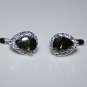 STERLING SILVER 3.50CT FACETED PEAR CUT OLIVINE CZ EARRING & PENDANT SET&Acirc;&nbsp;