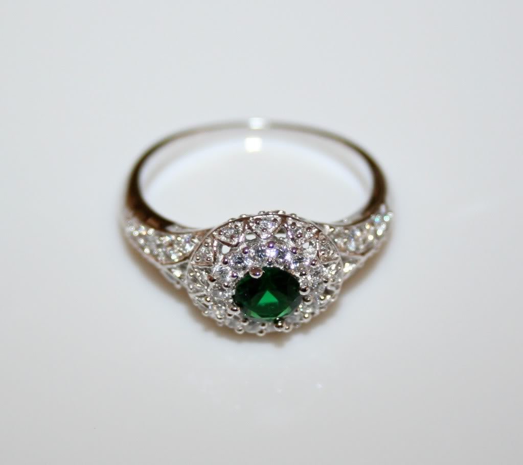 STERLING SILVER 4MM 0.25CT EMERALD CZ MICRO SET SOLITAIRE RING