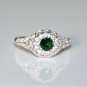 STERLING SILVER 4MM 0.25CT EMERALD CZ MICRO SET SOLITAIRE RING