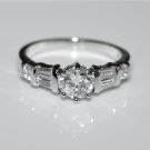 STERLING SILVER 6MM 0.75CT CZ SOLITAIRE RING (SIZES L - R)