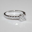 STERLING SILVER 6.6MM 1CT CZ SOLITAIRE RING SIZE R *IMPERFECT* 