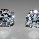 6MM 0.75CT STERLING SILVER ROUND CZ SOLITAIRE EARRINGS
