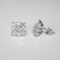 STERLING SILVER PRINCESS CUT & ROUND CUT CZ PENDANT AND EARRING SETÂ
