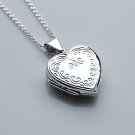 27MM X 20MM STERLING SILVER REVERSIBLE ENGRAVED HEART LOCKET & CHAIN