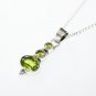 HANDCRAFTED STERLING SILVER &Acirc;&nbsp;FACETED PERIDOT GEMSTONE PENDANT & CHAIN