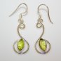 HANDCRAFTED PRETTY STERLING SILVER PERIDOT DROP EARRINGS