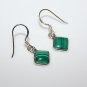 HANDCRAFTED STERLING SILVER 7MM MALACHITE GEMSTONE SMALL DROP EARRINGS
