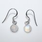 HANDCRAFTED STERLING SILVER 7MM RAINBOW MOONSTONE SMALL ROUND DROP EARRINGS
