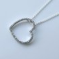 GORGEOUS 925 STERLING SILVER CZ HEART PENDANT & CHAIN