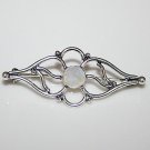 PRETTY HANDCRAFTED STERLING SILVER RAINBOW MOONSTONE BROOCH