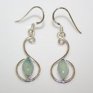 HANDCRAFTED PRETTY STERLING SILVER CHALCEDONY DROP EARRINGS